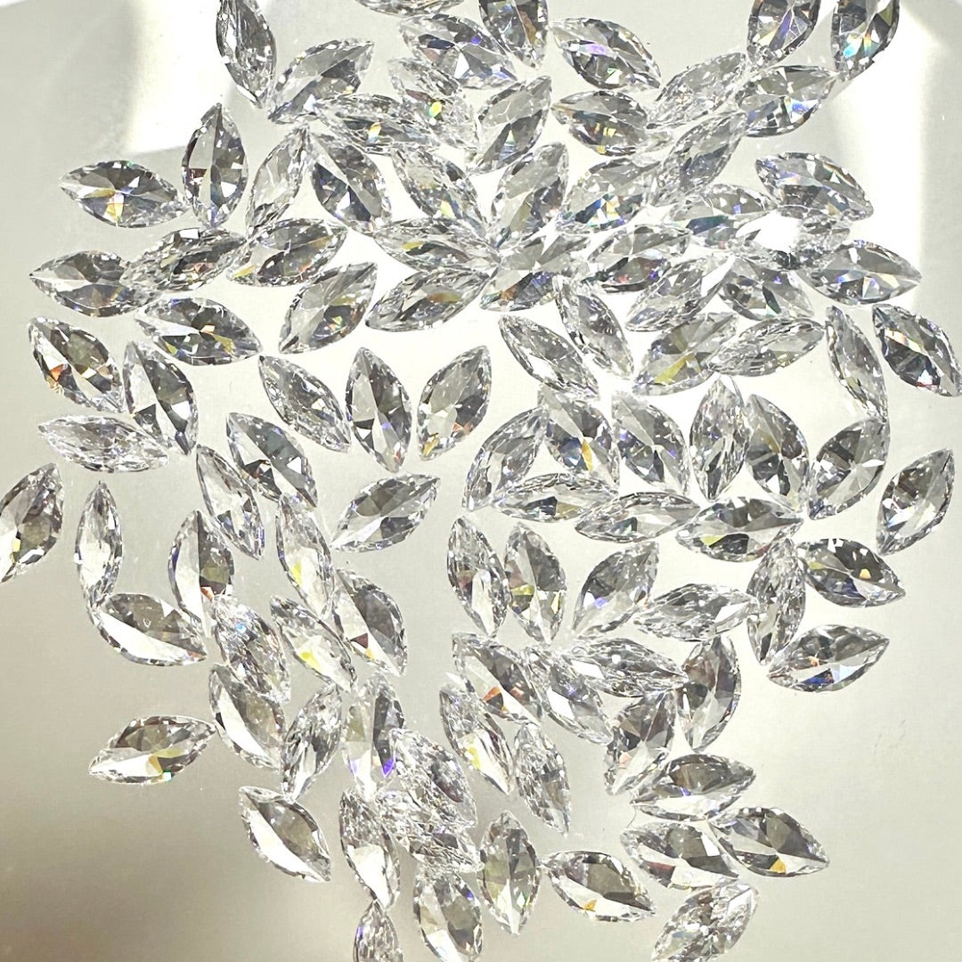 Marquise Zirconia Flatback Tooth Gems - 100 pieces