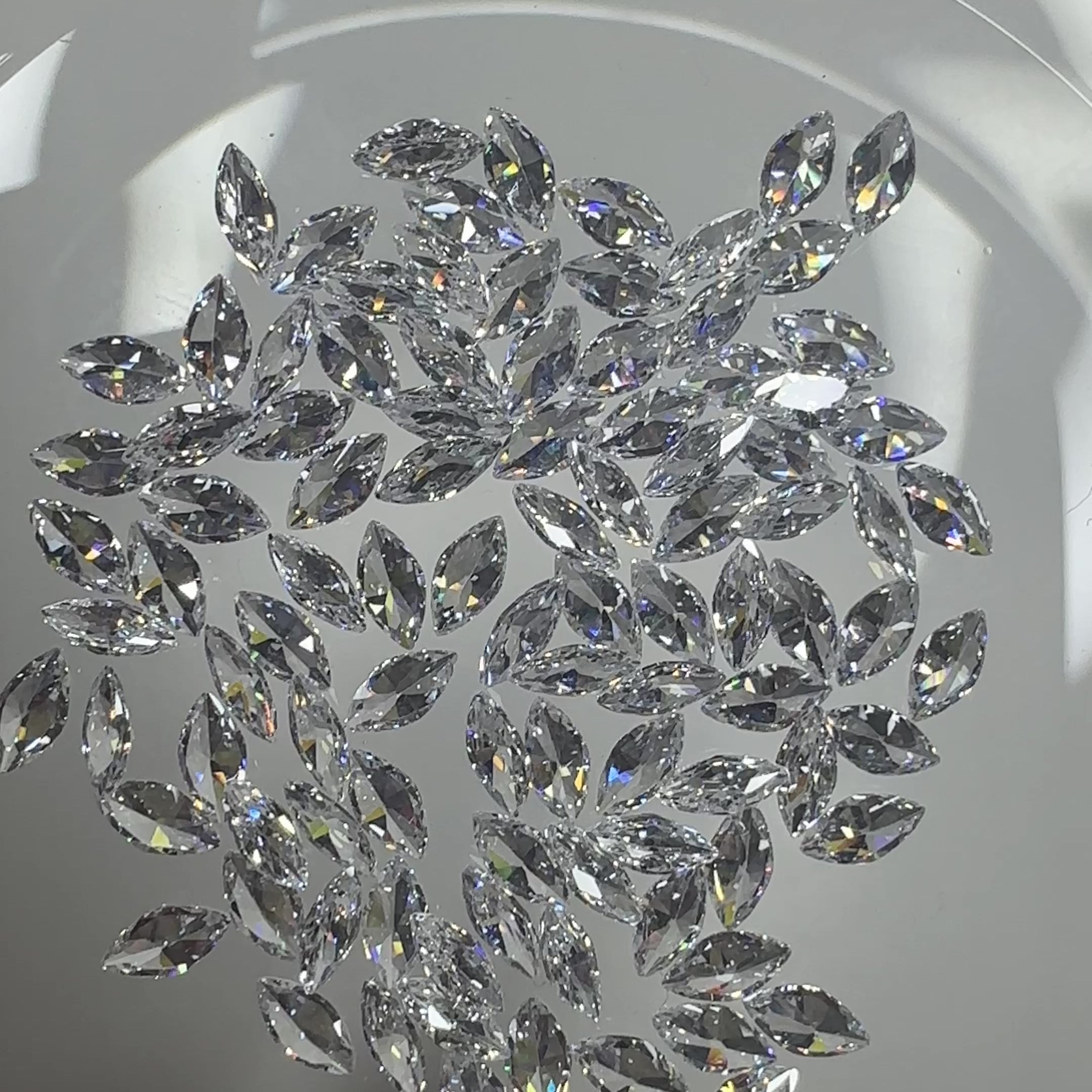 Marquise Zirconia Flatback Tooth Gems - 100 pieces