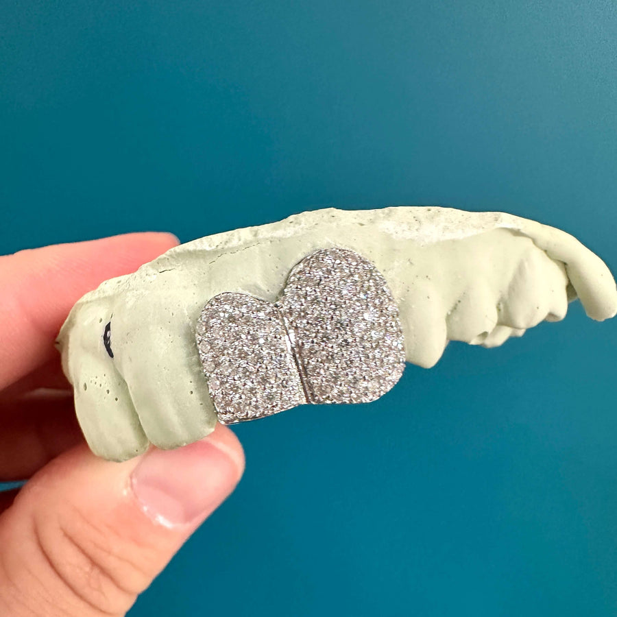 2 Piece Iced Out Diamond Grillz Set - Grillz Australia