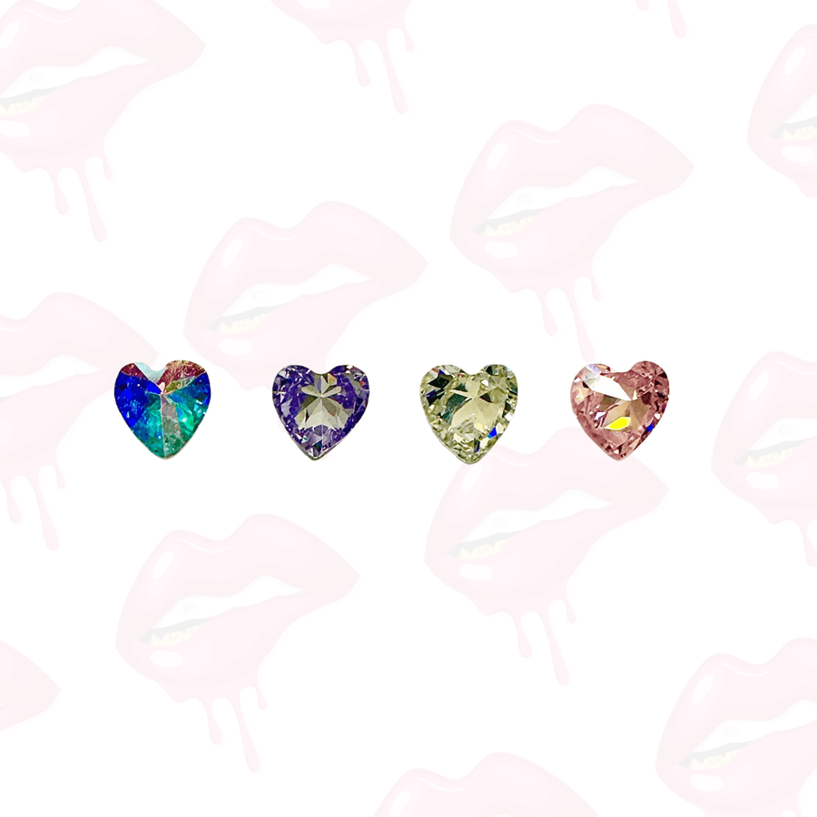 Mini Hearts - White, Pink, Purple, AB (50 Pieces)