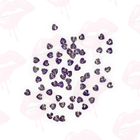 Mini Hearts - White, Pink, Purple, AB (50 Pieces)